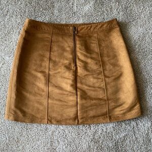 Old Navy Brown Suede Zip Up Skirt
